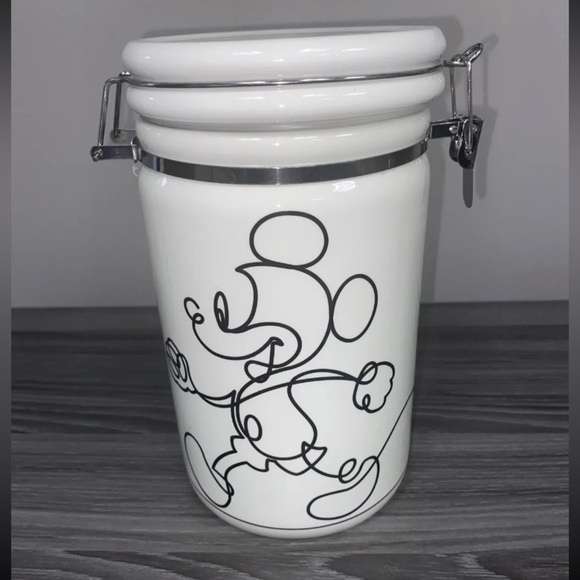 Disney Mickey Mouse 8” Linear Hinge Cookie Jar Canister Container Black … - Picture 3 of 10